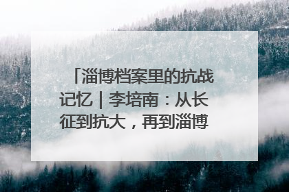 淄博档案里的抗战记忆｜李培南：从长征到抗大，再到淄博的革命足迹