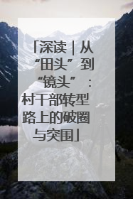 深读｜从“田头”到“镜头”：村干部转型路上的破圈与突围