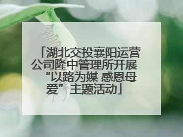 湖北交投襄阳运营公司隆中管理所开展“以路为媒 感恩母爱”主题活动
