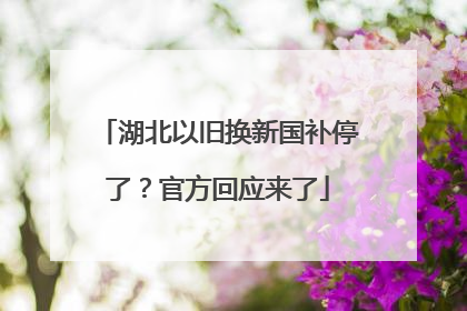 湖北以旧换新国补停了？官方回应来了