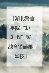 湖北警官学院“1+3+N”实战育警硕果盈枝