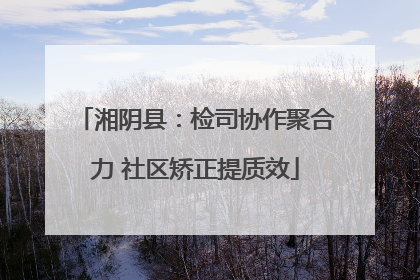湘阴县：检司协作聚合力 社区矫正提质效