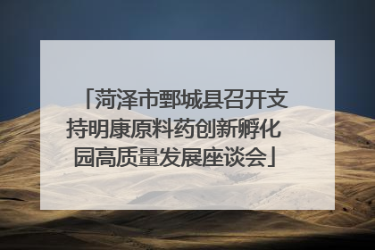 菏泽市鄄城县召开支持明康原料药创新孵化园高质量发展座谈会