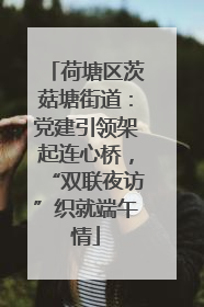 荷塘区茨菇塘街道：党建引领架起连心桥，“双联夜访”织就端午情