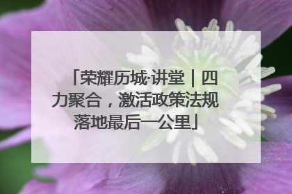 荣耀历城·讲堂｜四力聚合，激活政策法规落地最后一公里