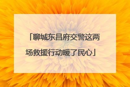 聊城东昌府交警这两场救援行动暖了民心