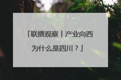 联播观察丨产业向西 为什么是四川？