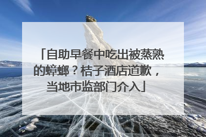 自助早餐中吃出被蒸熟的蟑螂？桔子酒店道歉，当地市监部门介入