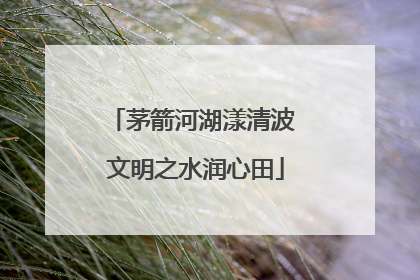 茅箭河湖漾清波 文明之水润心田
