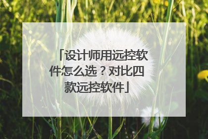 设计师用远控软件怎么选？对比四款远控软件