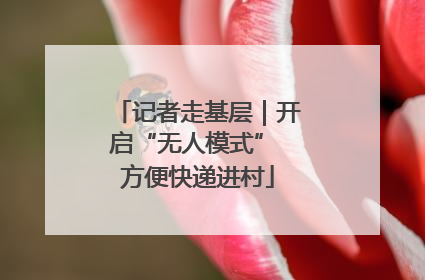 记者走基层｜开启“无人模式” 方便快递进村