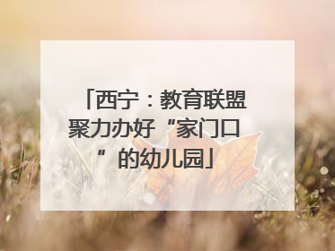 西宁：教育联盟聚力办好“家门口”的幼儿园