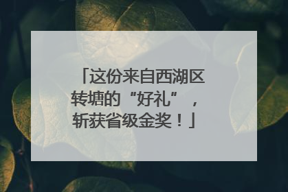 这份来自西湖区转塘的“好礼”，斩获省级金奖！