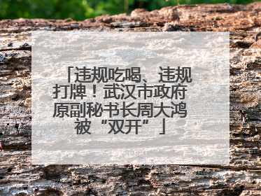 违规吃喝、违规打牌！武汉市政府原副秘书长周大鸿被“双开”