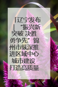 辽宁发布｜“振兴新突破 决胜勇争先”锦州市纵深推进区域中心城市建设 打造高质量发展新增长极