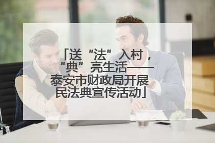 送“法”入村，“典”亮生活——泰安市财政局开展民法典宣传活动
