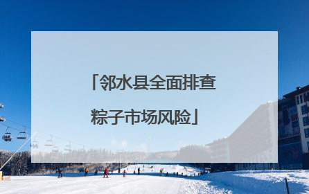 邻水县全面排查粽子市场风险