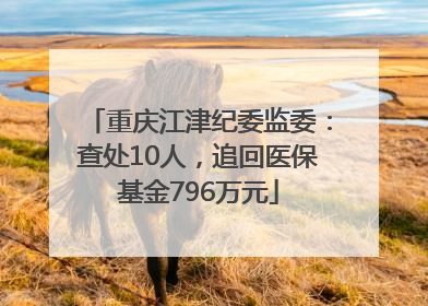 重庆江津纪委监委：查处10人，追回医保基金796万元
