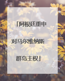 阿根廷重申对马尔维纳斯群岛主权