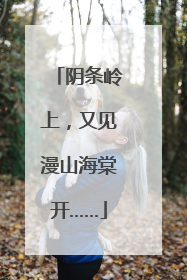 阴条岭上，又见漫山海棠开……
