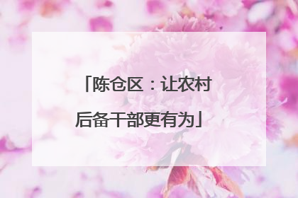 陈仓区：让农村后备干部更有为