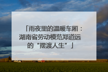 雨夜里的温暖车厢：湖南省劳动模范郑道远的“摆渡人生”
