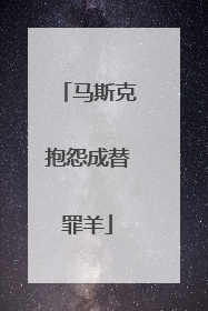 马斯克抱怨成替罪羊