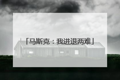 马斯克：我进退两难