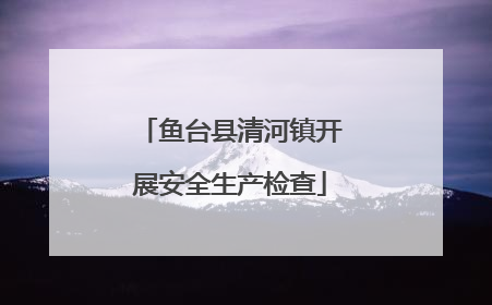 鱼台县清河镇开展安全生产检查