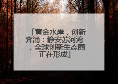 黄金水岸，创新奔涌：静安苏河湾，全球创新生态圈正在形成