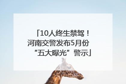 10人终生禁驾！河南交警发布5月份“五大曝光”警示