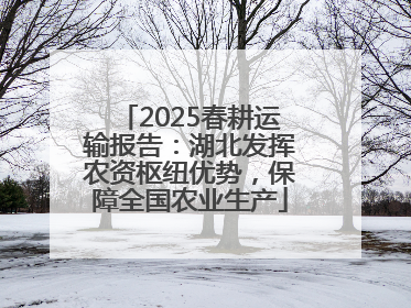 2025春耕运输报告：湖北发挥农资枢纽优势，保障全国农业生产