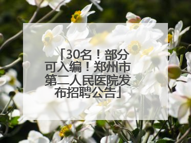 30名！部分可入编！郑州市第二人民医院发布招聘公告