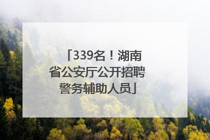 339名！湖南省公安厅公开招聘警务辅助人员