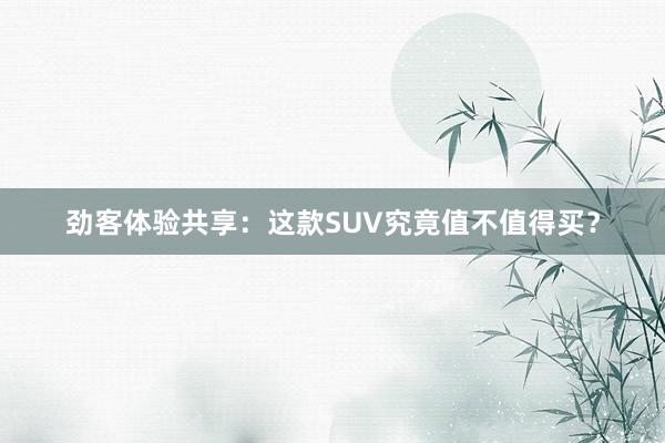 劲客体验共享：这款SUV究竟值不值得买？